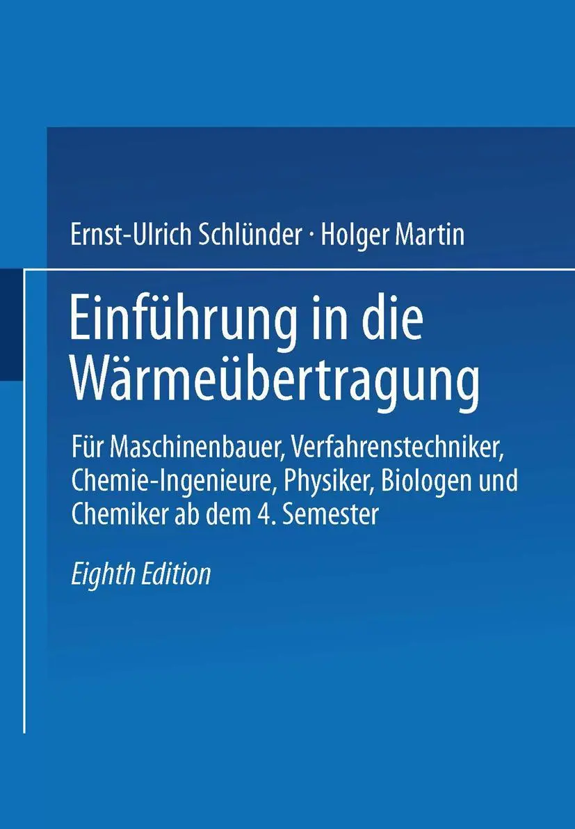 Cover: 9783540670612 | Einführung in die Wärmeübertragung | Holger Martin (u. a.) | Buch