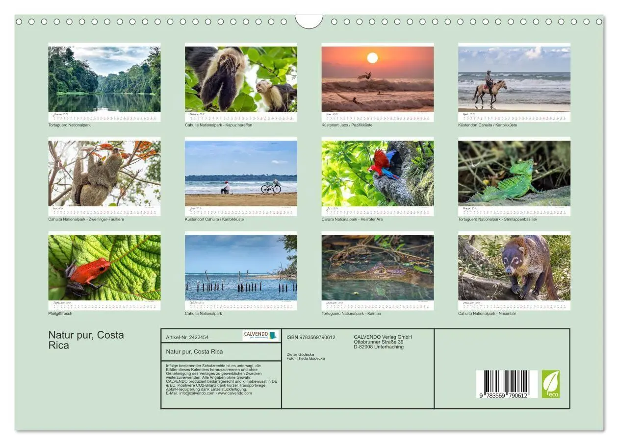 Bild: 9783569790612 | Natur pur, Costa Rica (Wandkalender 2027 DIN A3 quer), CALVENDO...