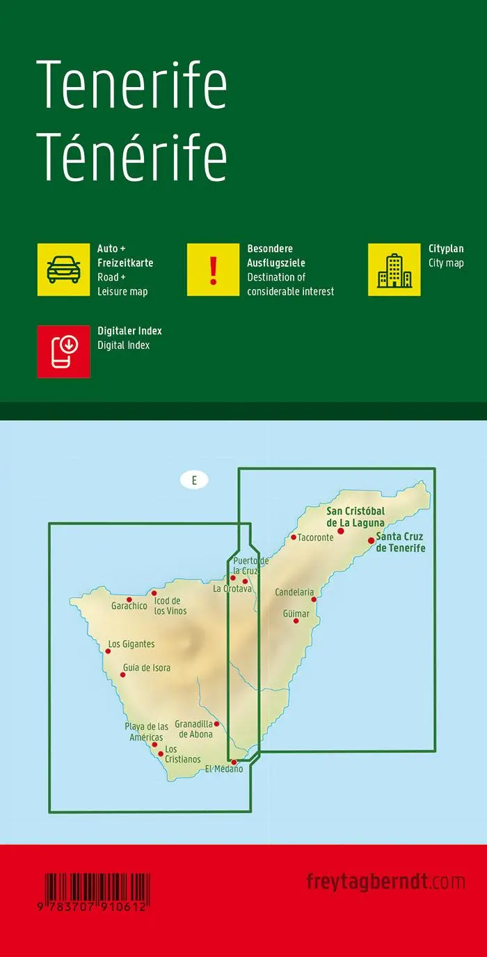 Rückseite: 9783707910612 | Teneriffa 1 : 50 000 | freytag &amp; berndt | (Land-)Karte | Deutsch