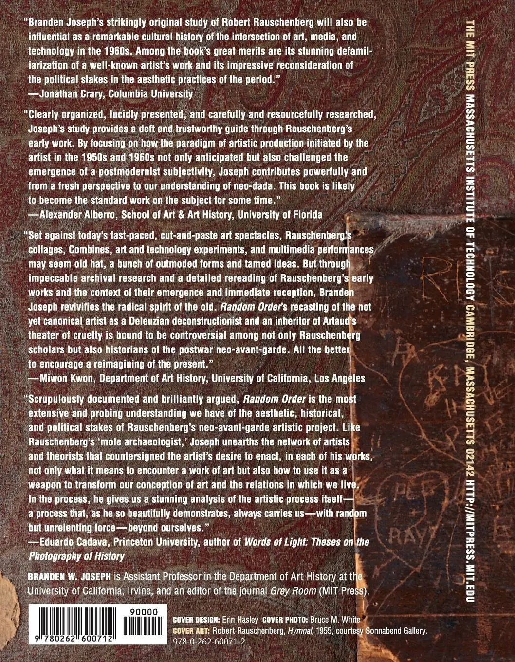 Rückseite: 9780262600712 | Random Order | Robert Rauschenberg and the Neo-Avant-Garde | Joseph