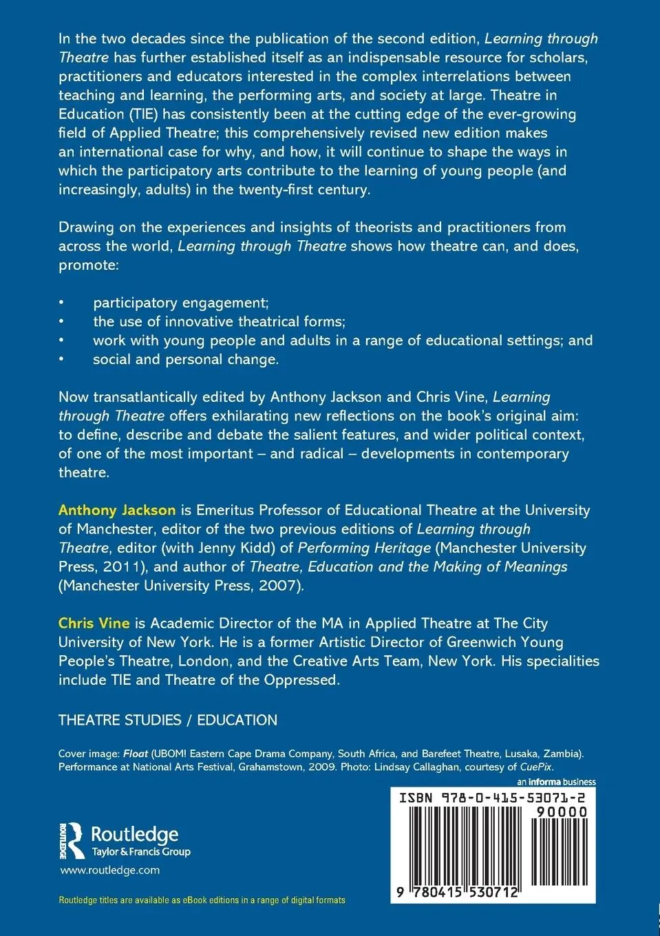 Rückseite: 9780415530712 | Learning Through Theatre | The Changing Face of Theatre in Education