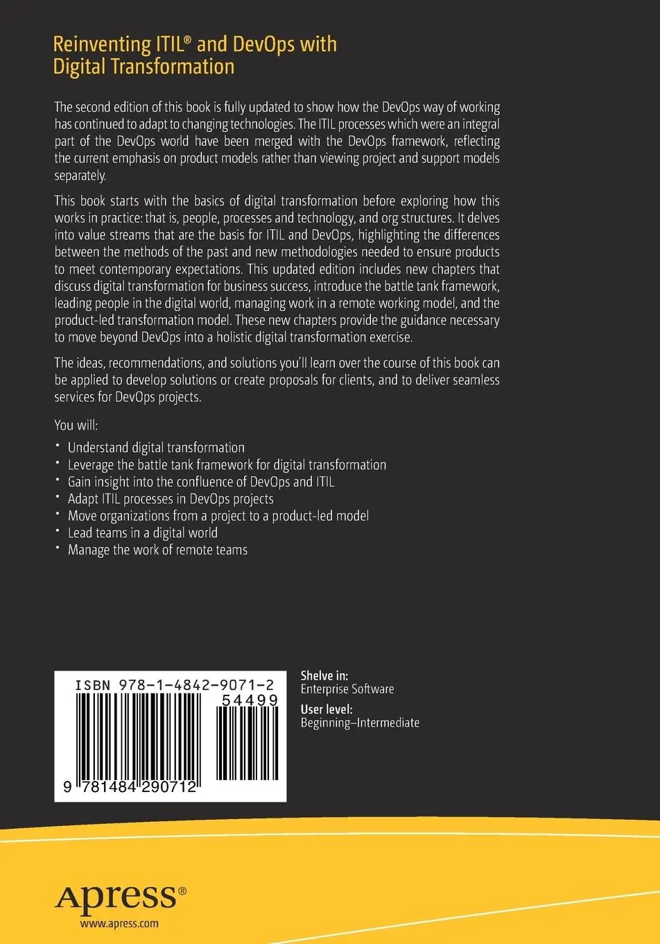 Rückseite: 9781484290712 | Reinventing ITIL® and DevOps with Digital Transformation | Kaiser