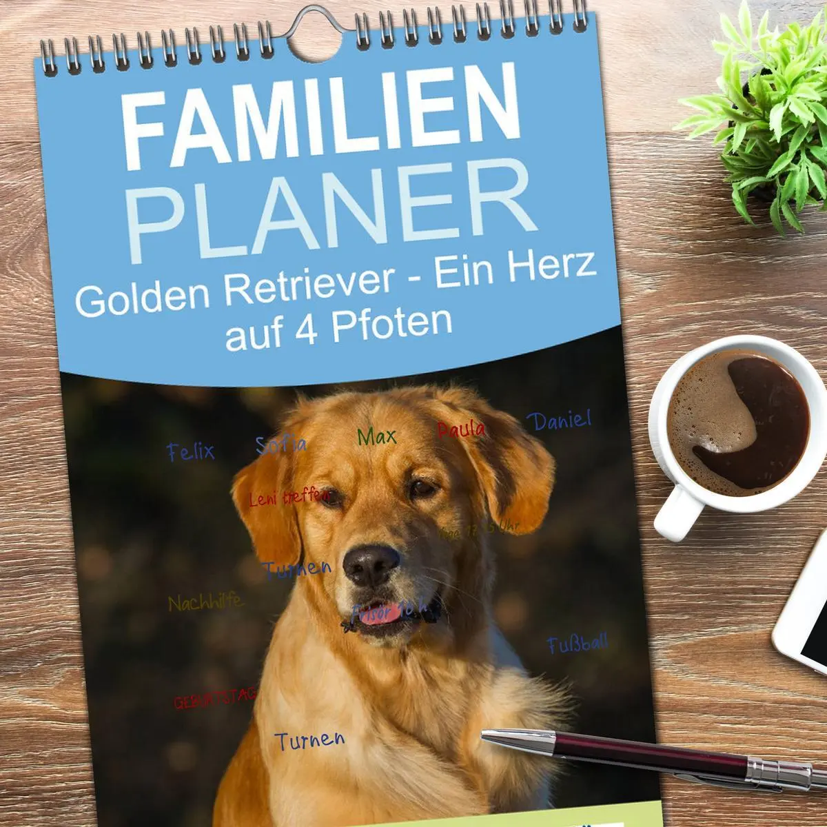 Bild: 9783516520712 | Familienplaner 2026 - Golden Retriever - Ein Herz auf 4 Pfoten mit...