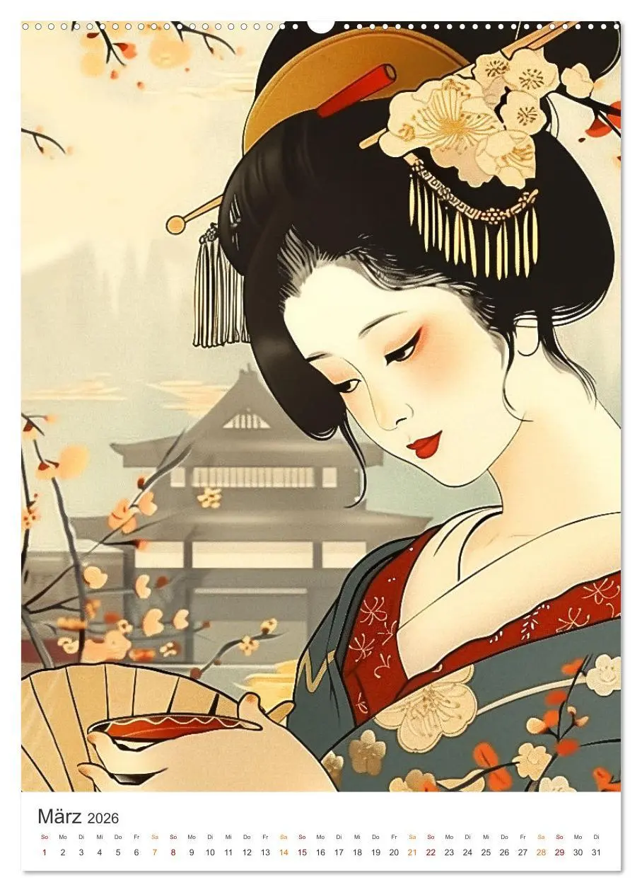 Bild: 9783457280812 | Geisha - Old School Poster Style (hochwertiger Premium Wandkalender...