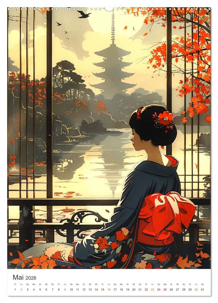 Bild: 9783457280812 | Geisha - Old School Poster Style (hochwertiger Premium Wandkalender...