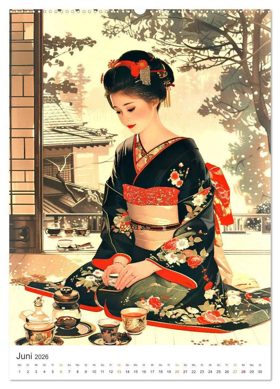 Bild: 9783457280812 | Geisha - Old School Poster Style (hochwertiger Premium Wandkalender...