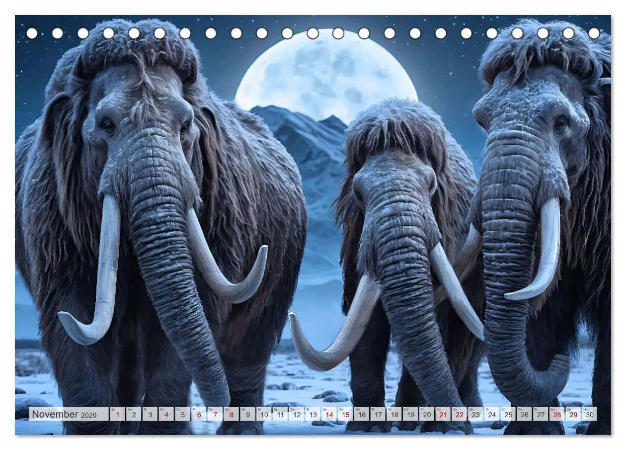 Bild: 9783457420812 | Im urzeitlichen Reich des Mammuts (Tischkalender 2026 DIN A5 quer),...