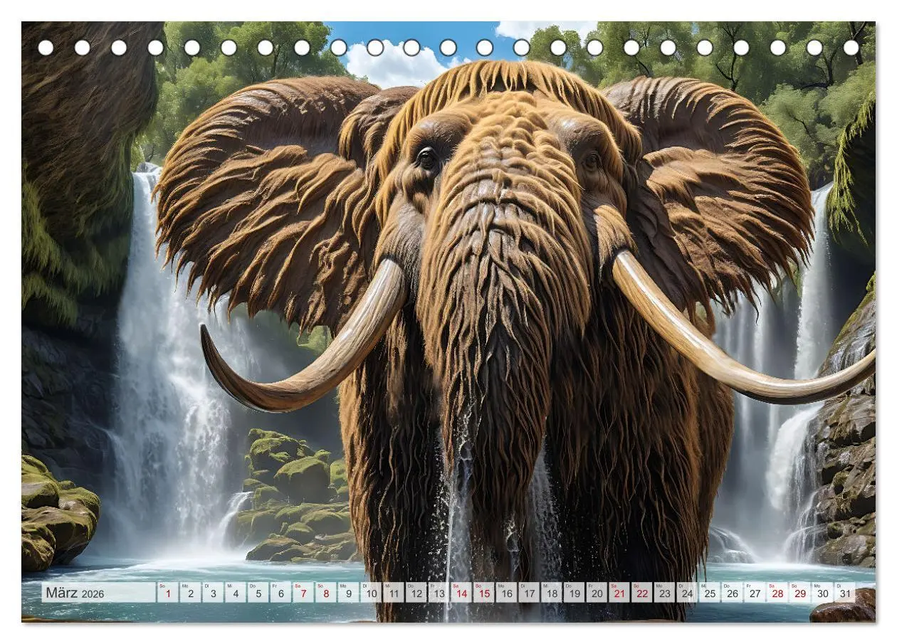 Bild: 9783457420812 | Im urzeitlichen Reich des Mammuts (Tischkalender 2026 DIN A5 quer),...