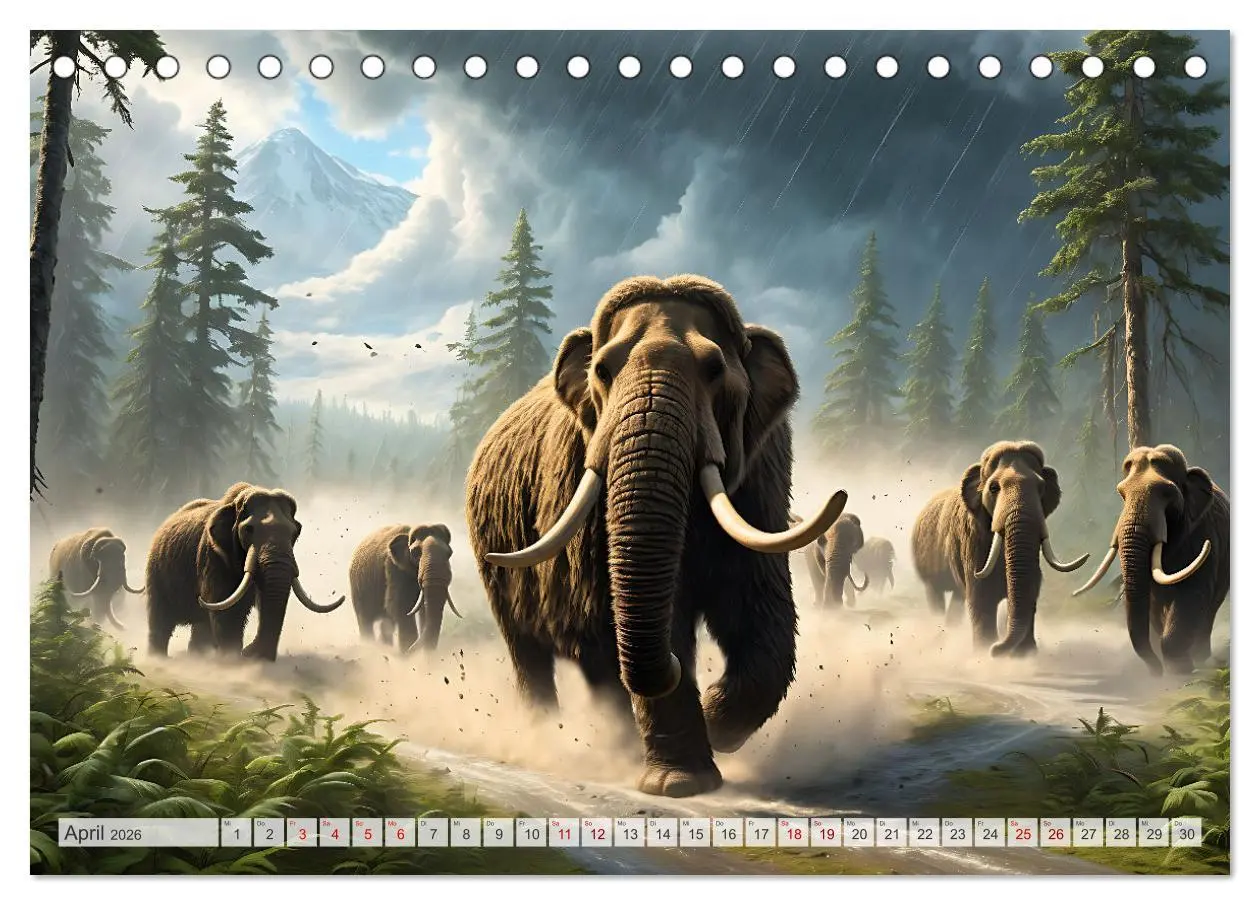 Bild: 9783457420812 | Im urzeitlichen Reich des Mammuts (Tischkalender 2026 DIN A5 quer),...
