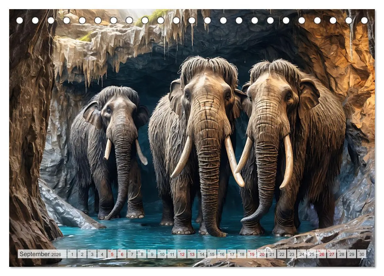 Bild: 9783457420812 | Im urzeitlichen Reich des Mammuts (Tischkalender 2026 DIN A5 quer),...