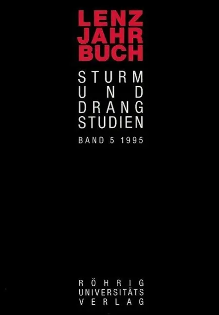 Cover: 9783861100812 | Lenz-Jahrbuch. Sturm-und-Drang-Studien | 1995 | Weiss (u. a.) | Buch