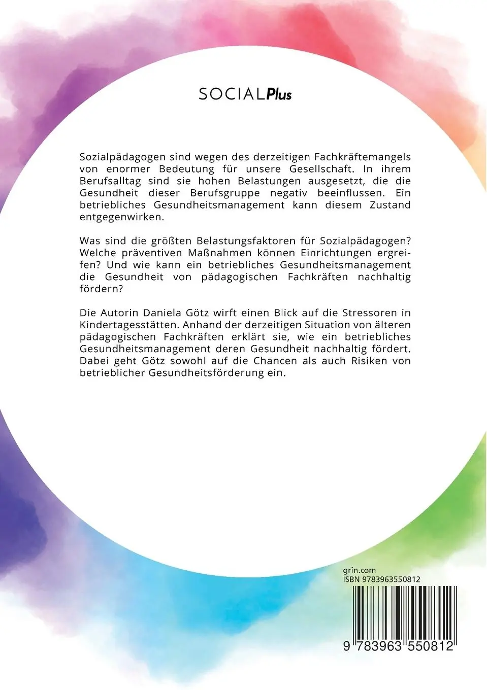 Rückseite: 9783963550812 | Betriebliches Gesundheitsmanagement für pädagogische Fachkräfte.... Rückseite: 9783963550812 | Betriebliches Gesundheitsmanagement für pädagogische Fachkräfte....