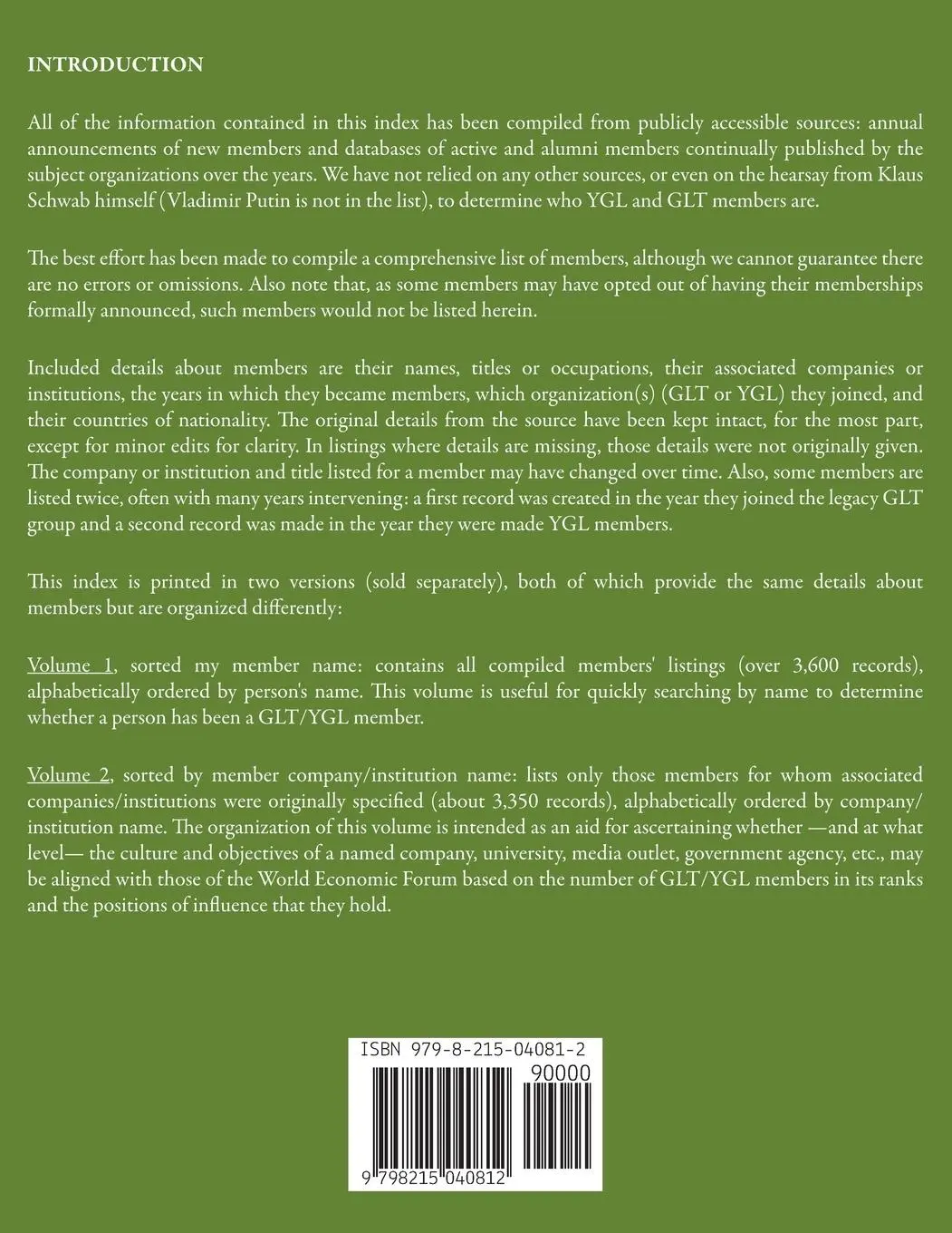 Rückseite: 9798215040812 | The List of Members of the Young Global Leaders &amp; Global Leaders...