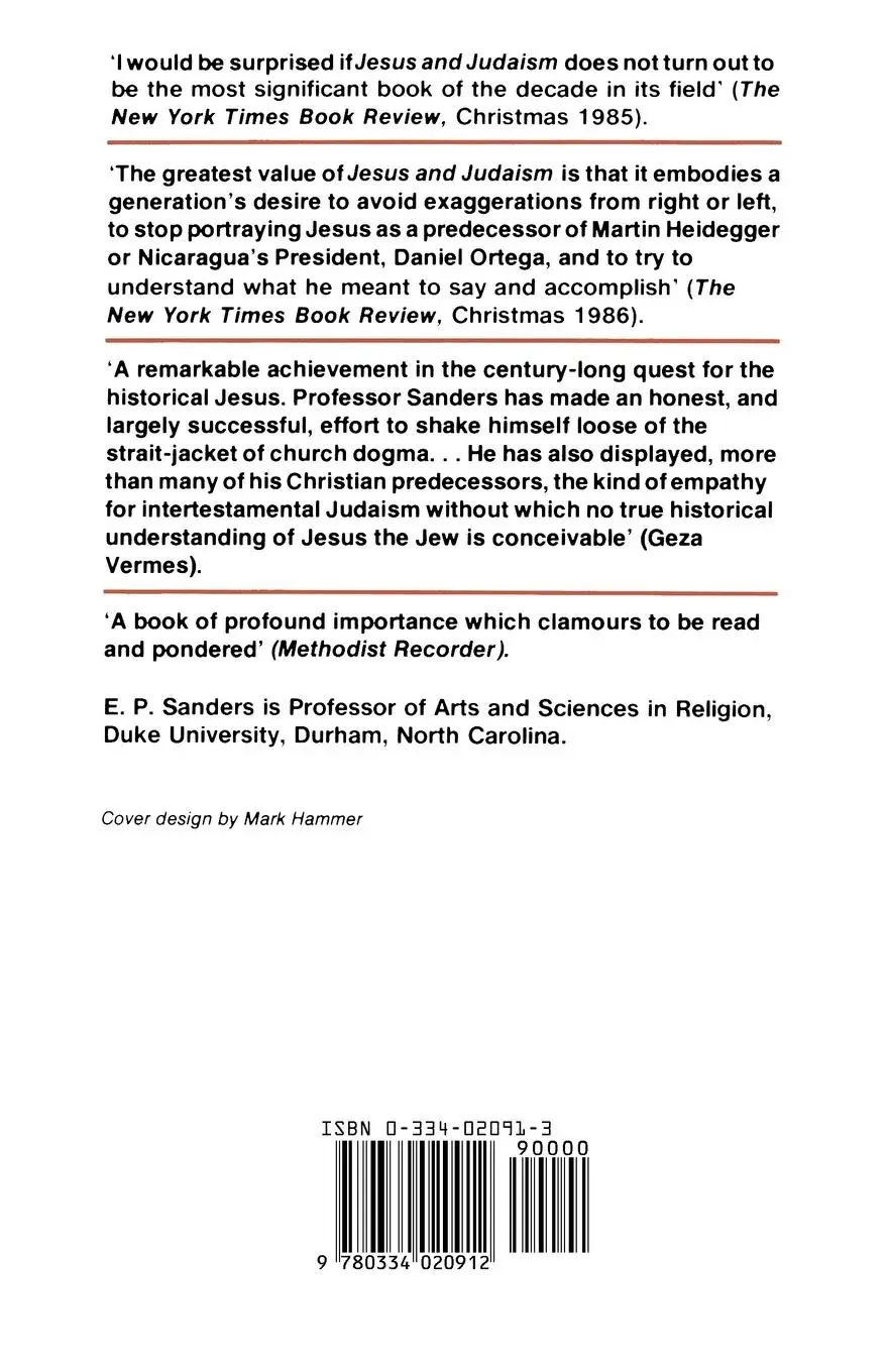 Rückseite: 9780334020912 | Jesus and Judaism | E. P. Sanders | Taschenbuch | Englisch | 2000