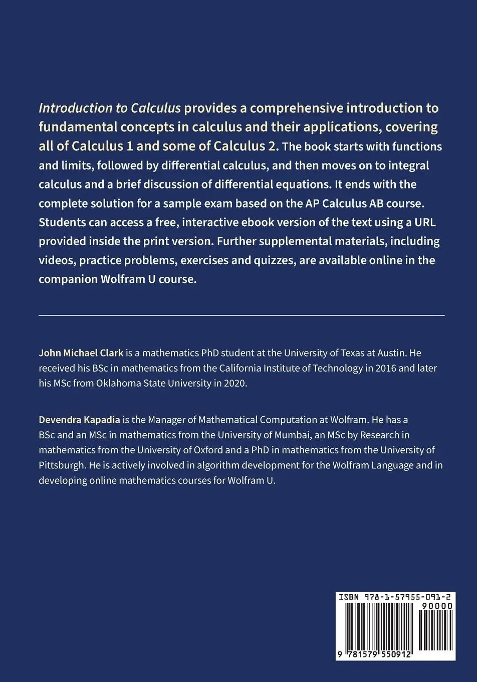 Rückseite: 9781579550912 | Introduction to Calculus | A Computational Approach | Clark (u. a.)