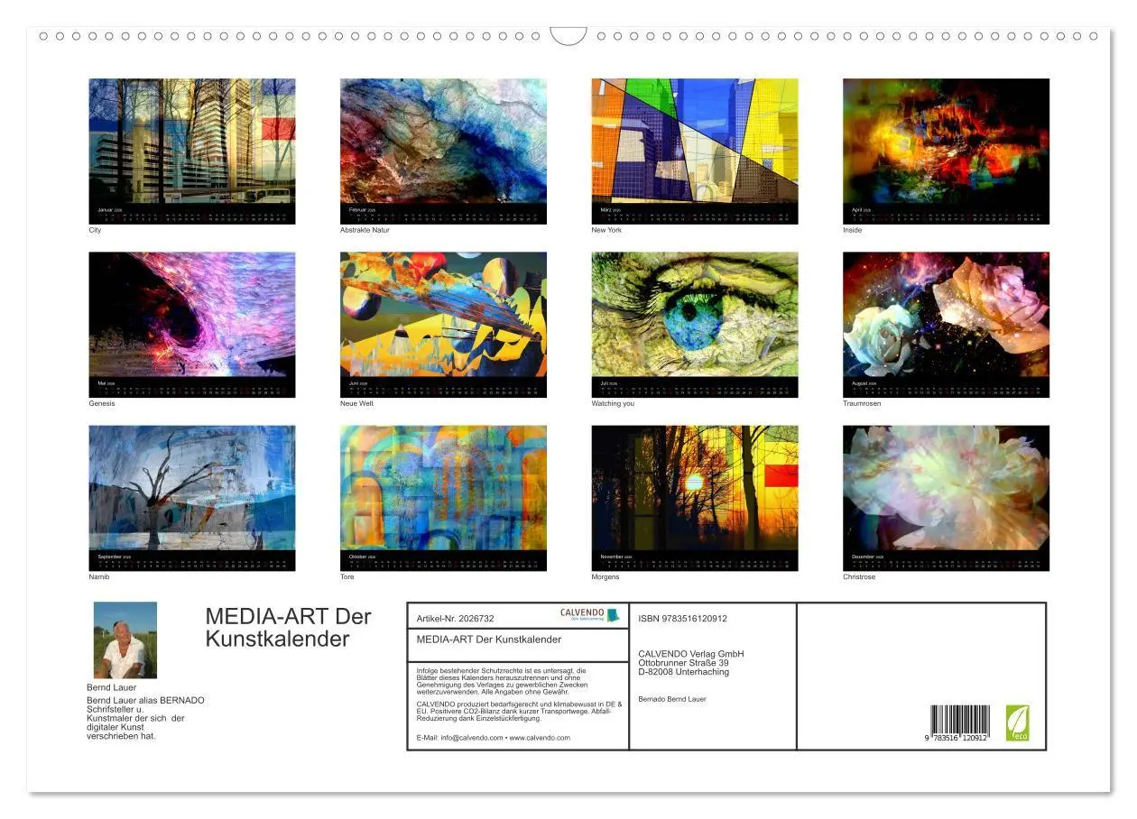 Bild: 9783516120912 | MEDIA-ART Der Kunstkalender (Wandkalender 2026 DIN A2 quer),...