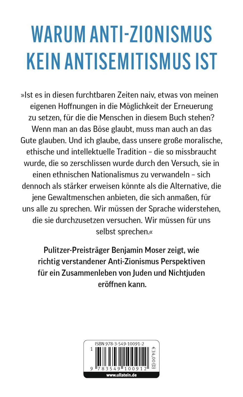 Autor: 9783549100912 | Anti-Zionismus | Eine jüdische Geschichte | Benjamin Moser | Buch