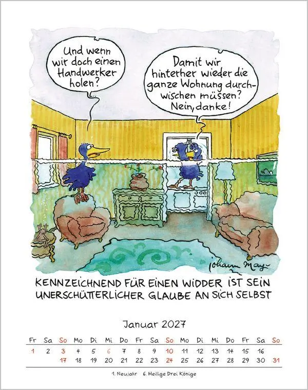 Bild: 9783819300912 | Widder 2027 | Verlag Korsch | Kalender | Spiralbindung | 13 S. | 2027