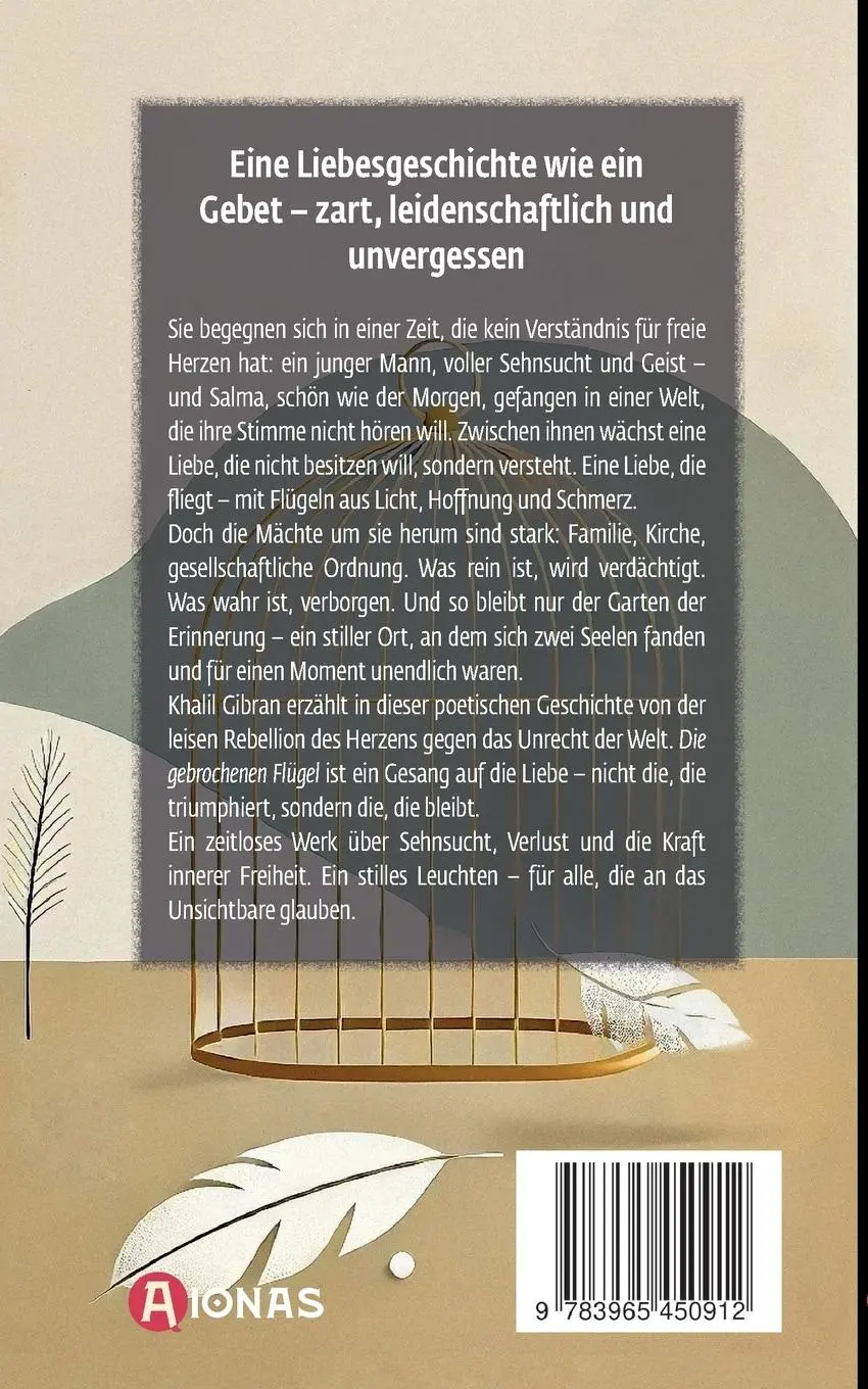 Rückseite: 9783965450912 | Die gebrochenen Flügel. Eine tragische Liebesgeschichte. Khalil Gibran