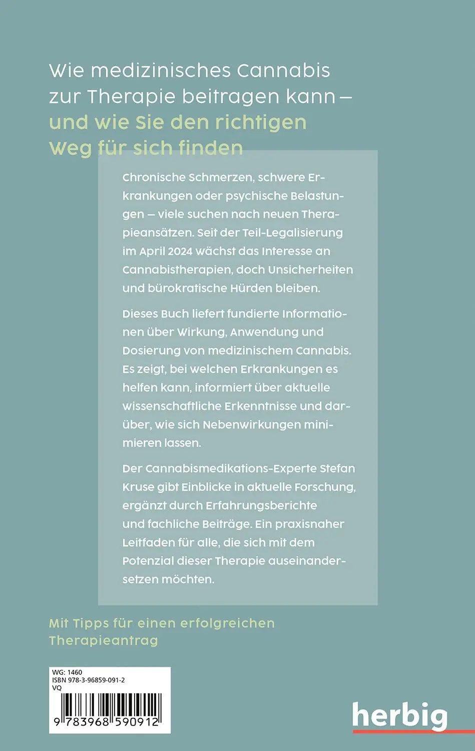 Rückseite: 9783968590912 | Patientenratgeber: Cannabis | Stefan Kruse | Taschenbuch | 176 S.