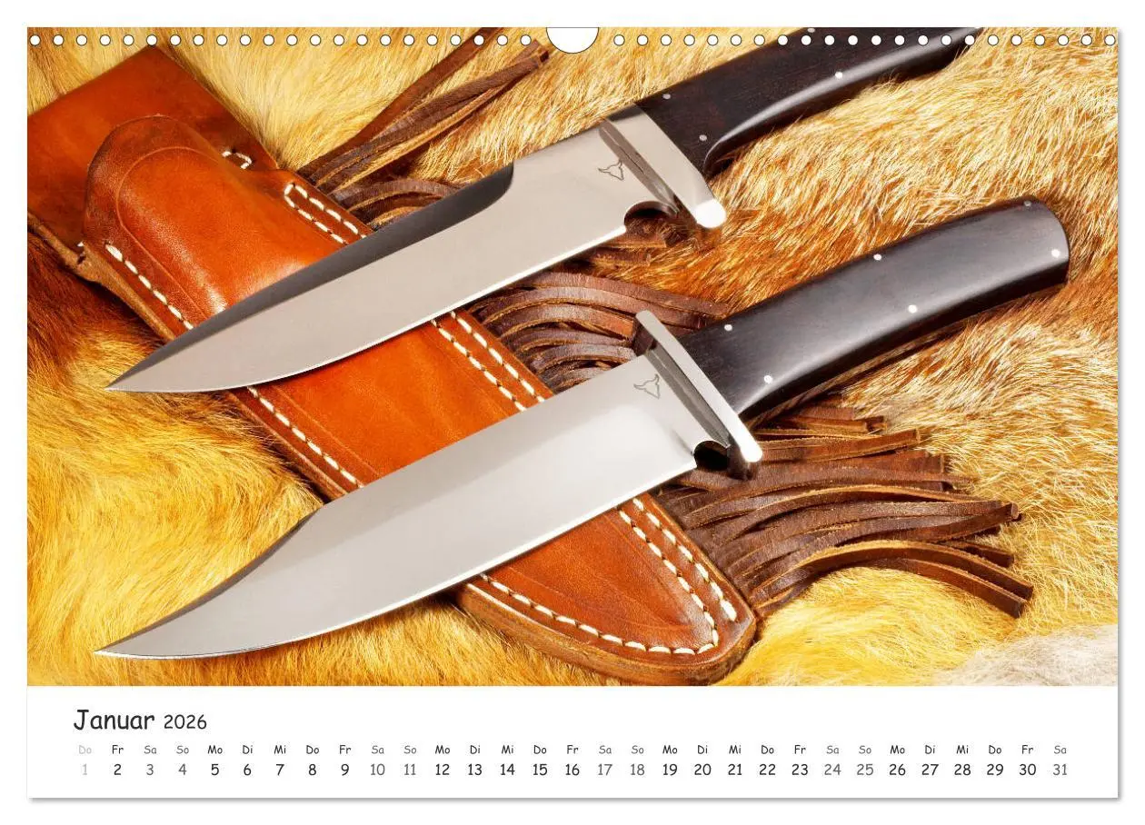 Bild: 9783457781012 | Handgefertigte Jagdmesser (Wandkalender 2026 DIN A3 quer), CALVENDO...