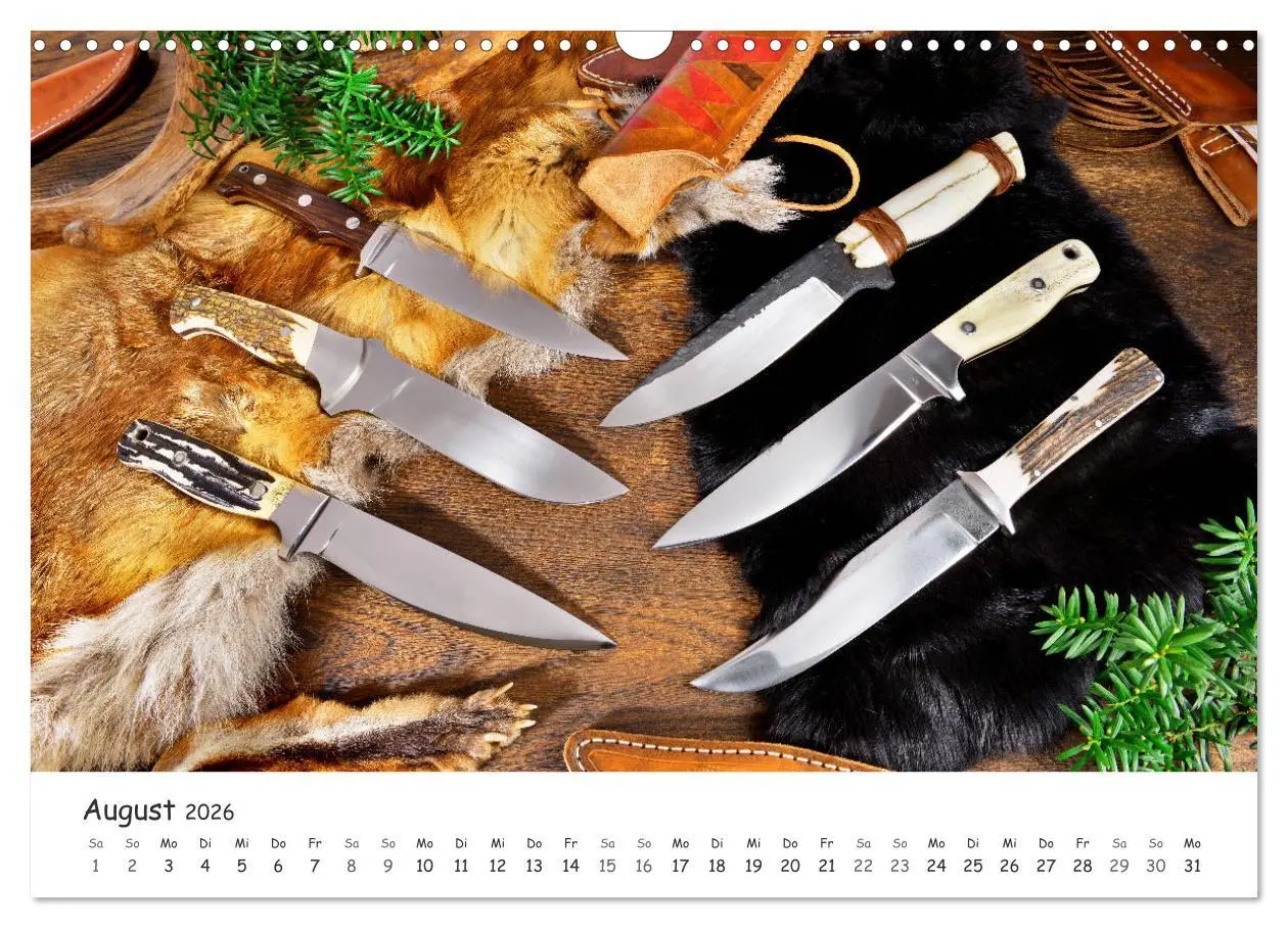 Bild: 9783457781012 | Handgefertigte Jagdmesser (Wandkalender 2026 DIN A3 quer), CALVENDO...