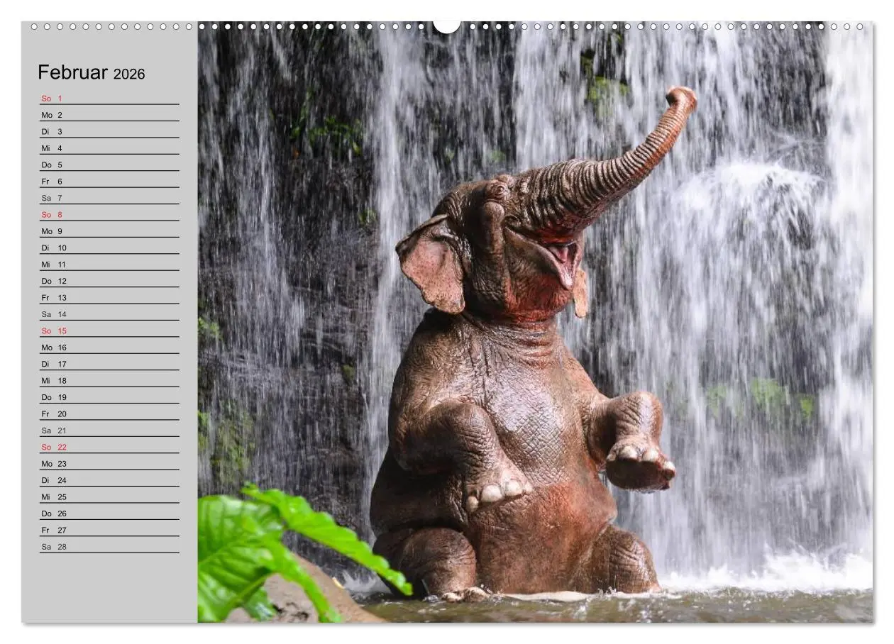 Bild: 9783516011012 | Elefanten. Spaß am Wasser (Wandkalender 2026 DIN A2 quer), CALVENDO...