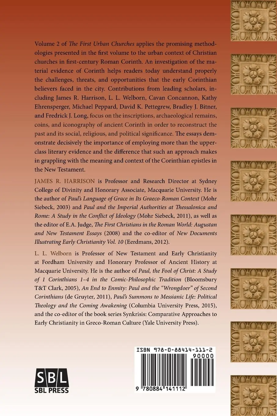 Rückseite: 9780884141112 | The First Urban Churches 2 | Roman Corinth | James R. Harrison (u. a.)