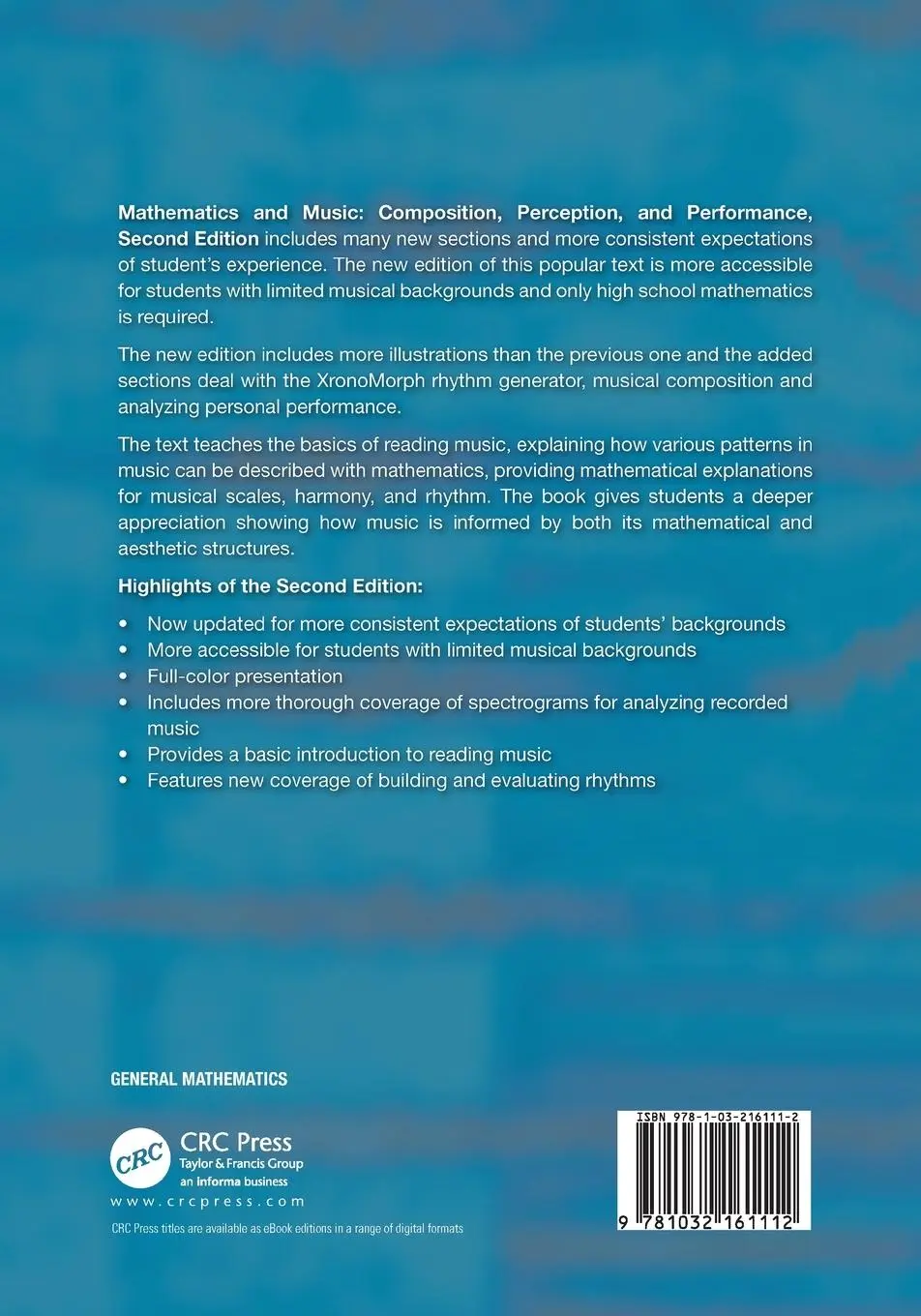 Rückseite: 9781032161112 | Mathematics and Music | Composition, Perception, and Performance