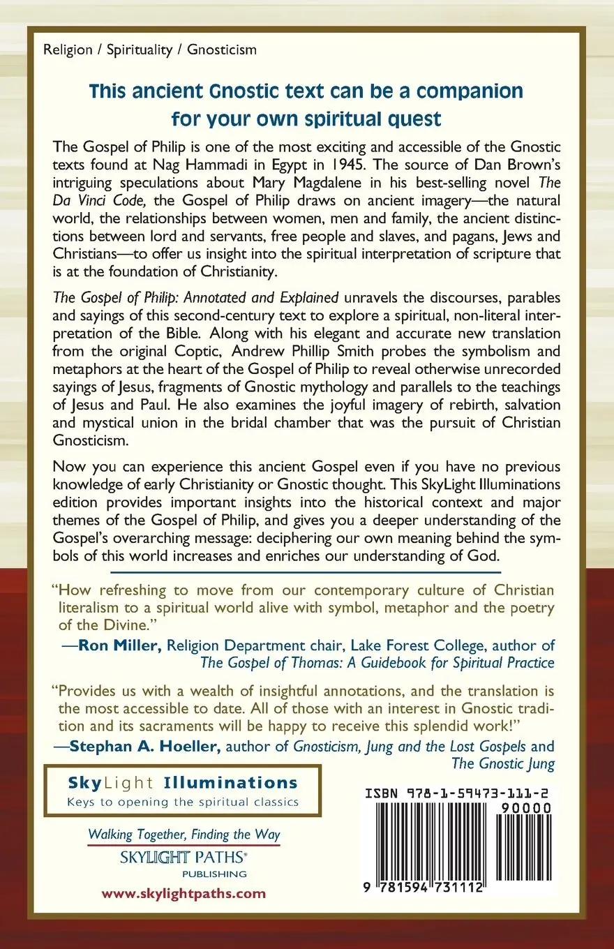 Rückseite: 9781594731112 | The Gospel of Philip | Annotated &amp; Explained | Andrew Phillip Smith