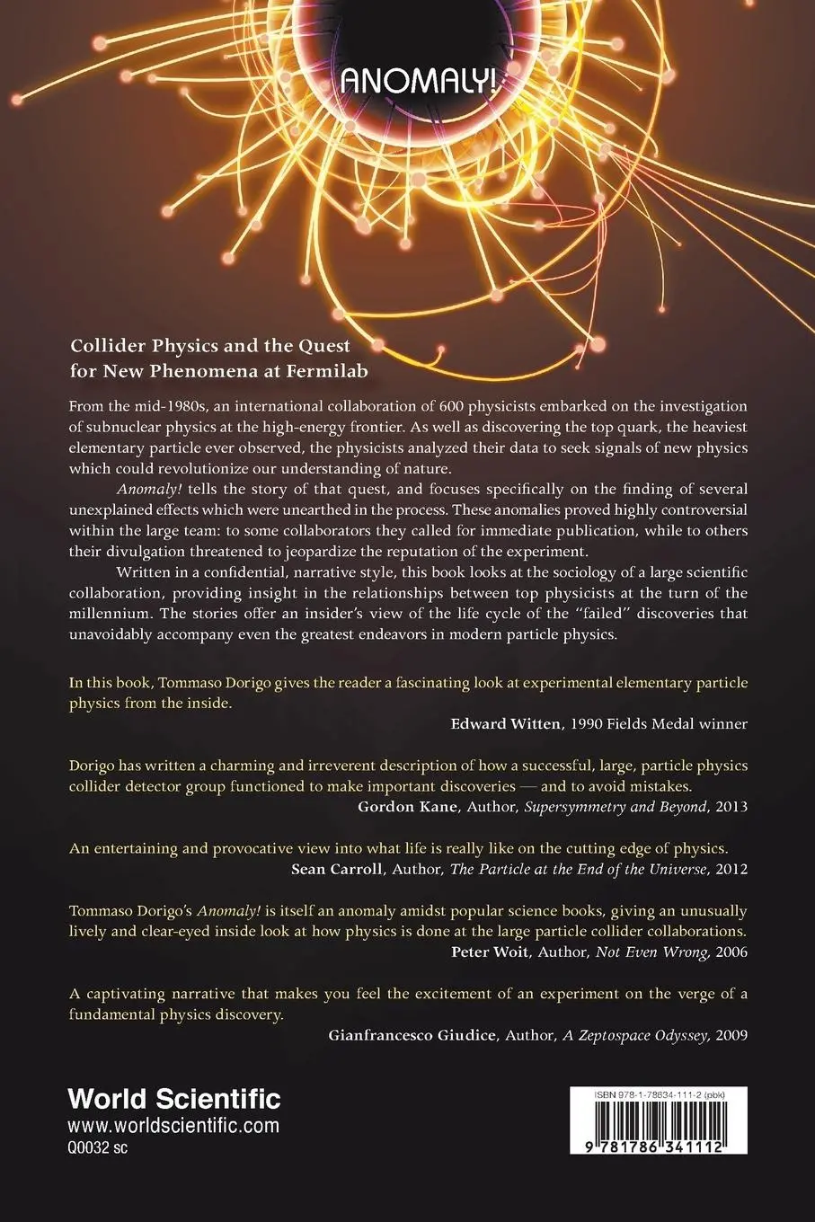 Rückseite: 9781786341112 | ANOMALY! COLLIDER PHYSICS AND THE QUEST FOR NEW PHENOMENA .. | Dorigo