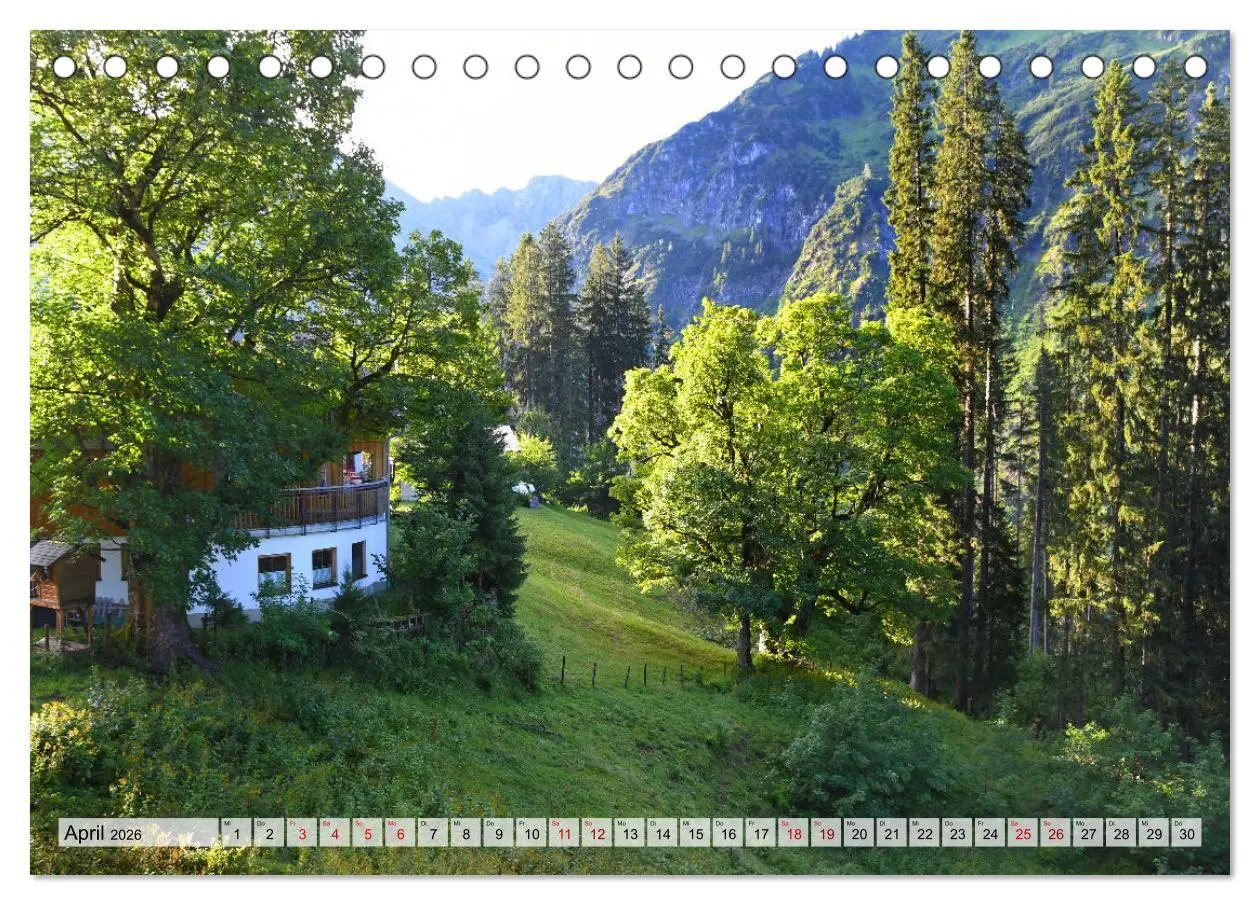 Bild: 9783457601112 | Kleines Walsertal - Das Kleinwalsertal in Vorarlberg (Tischkalender...