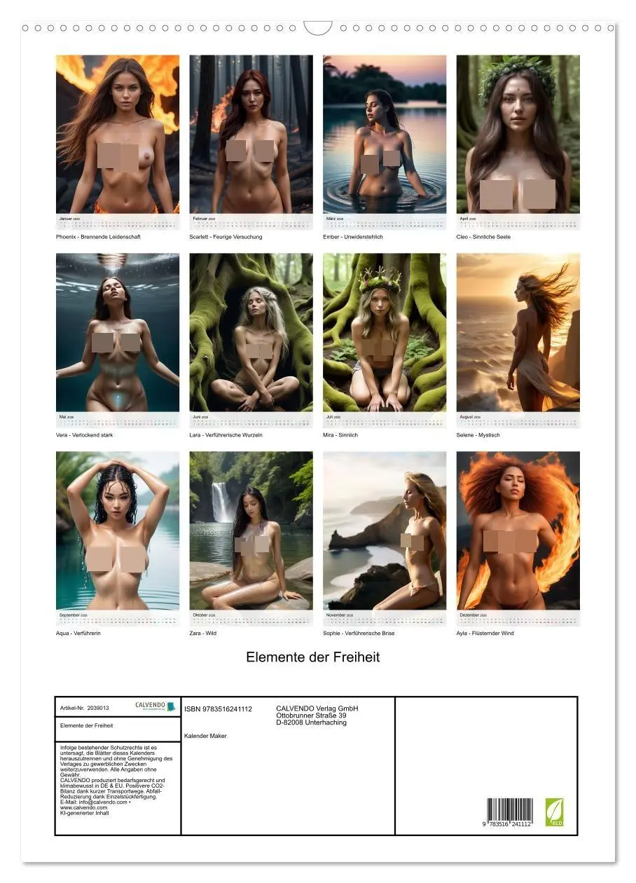 Bild: 9783516241112 | Elemente der Freiheit (Wandkalender 2026 DIN A2 hoch), CALVENDO...