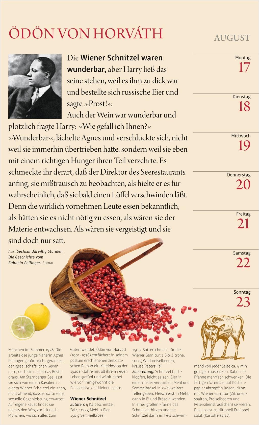 Bild: 9783840041112 | Sybil Gräfin Schönfeldts Literarischer Küchenkalender...