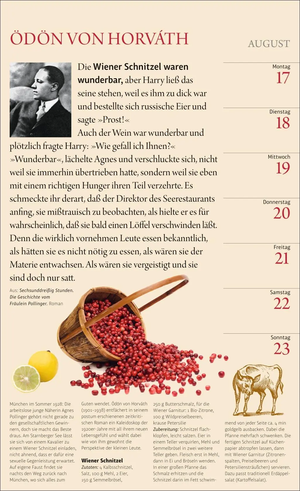 Bild: 9783840041112 | Sybil Gräfin Schönfeldts Literarischer Küchenkalender...
