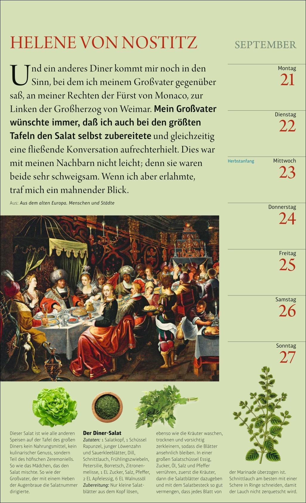 Bild: 9783840041112 | Sybil Gräfin Schönfeldts Literarischer Küchenkalender...