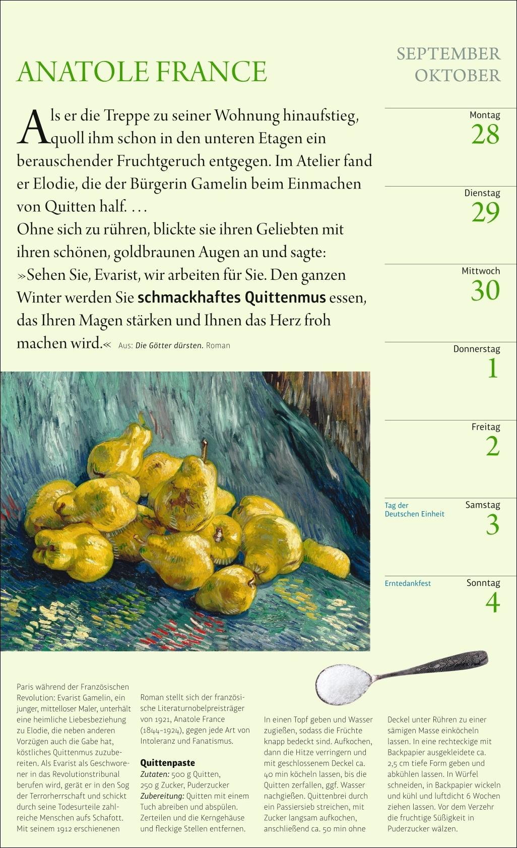 Bild: 9783840041112 | Sybil Gräfin Schönfeldts Literarischer Küchenkalender...