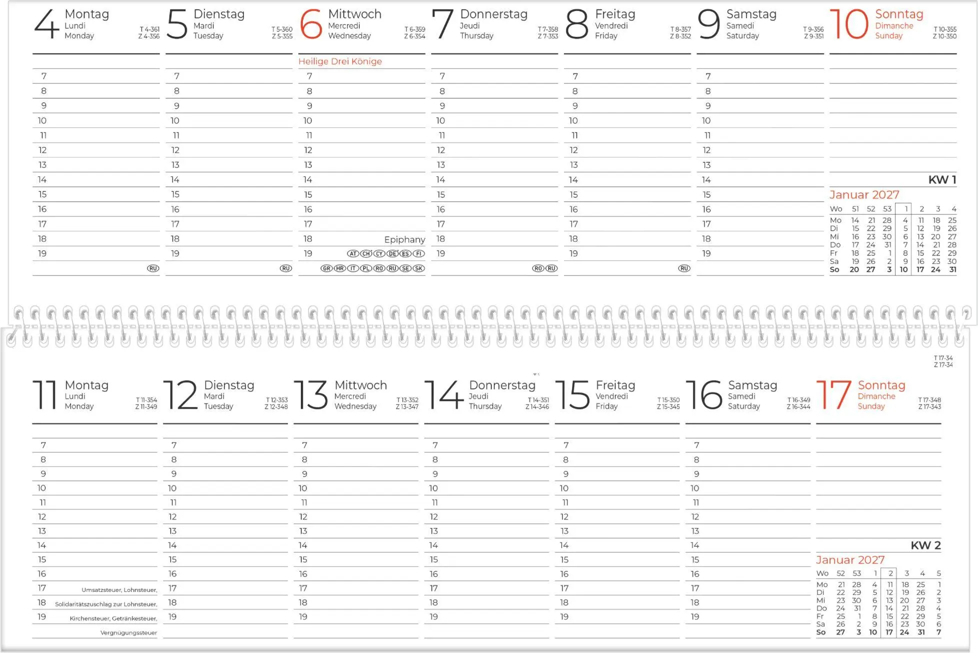 Bild: 4069095011212 | Tischquerkalender 1W/1S Blauer Engel 2027 | KG | Kalender | 60 S.