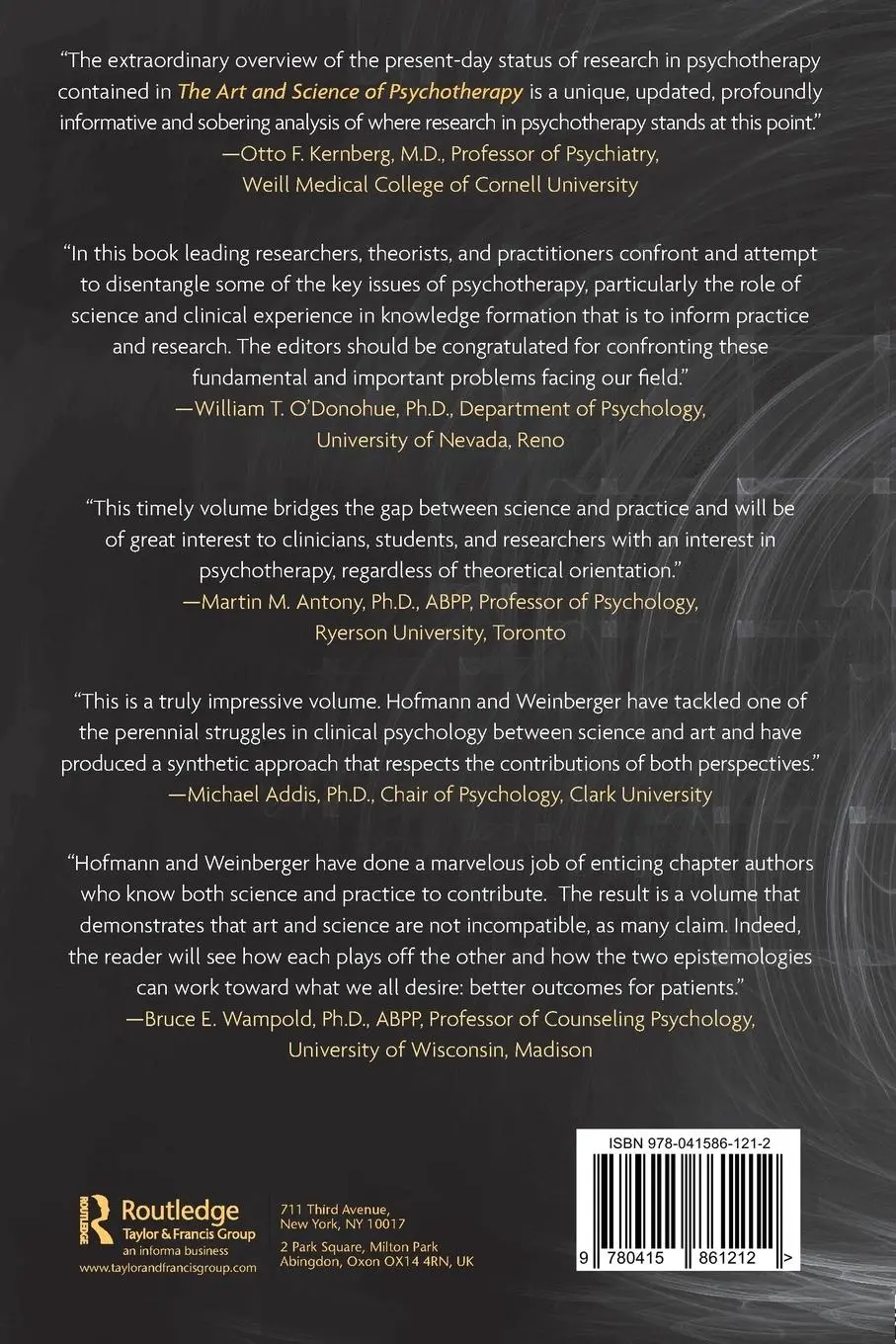 Rückseite: 9780415861212 | The Art and Science of Psychotherapy | Stefan G. Hofmann (u. a.)
