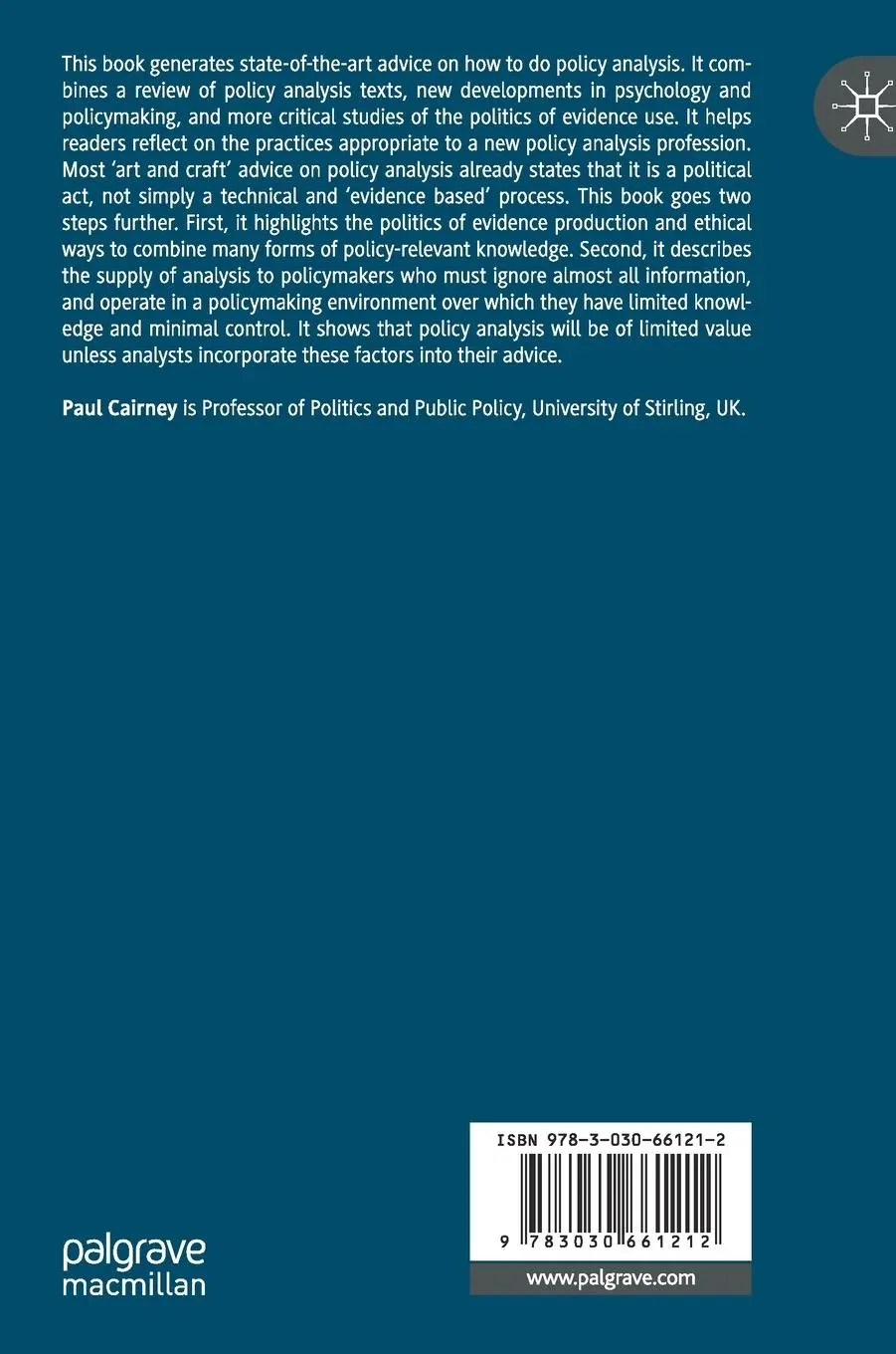Rückseite: 9783030661212 | The Politics of Policy Analysis | Paul Cairney | Buch | xv | Englisch