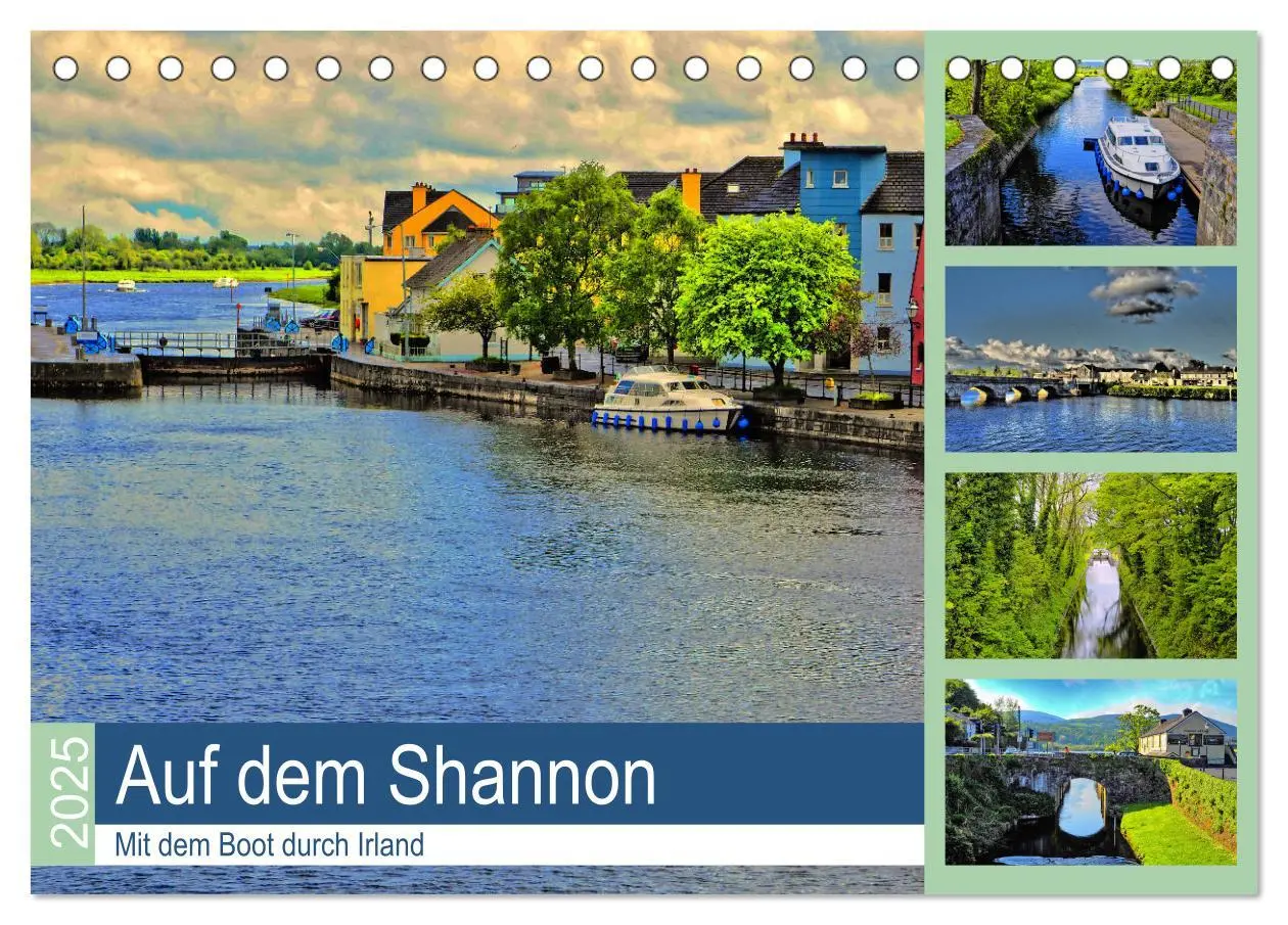 Cover: 9783435431212 | Auf dem Shannon - Mit dem Boot durch Irland (Tischkalender 2025 DIN...