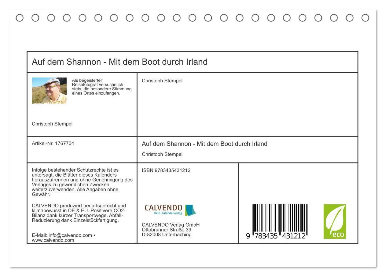 Bild: 9783435431212 | Auf dem Shannon - Mit dem Boot durch Irland (Tischkalender 2025 DIN...
