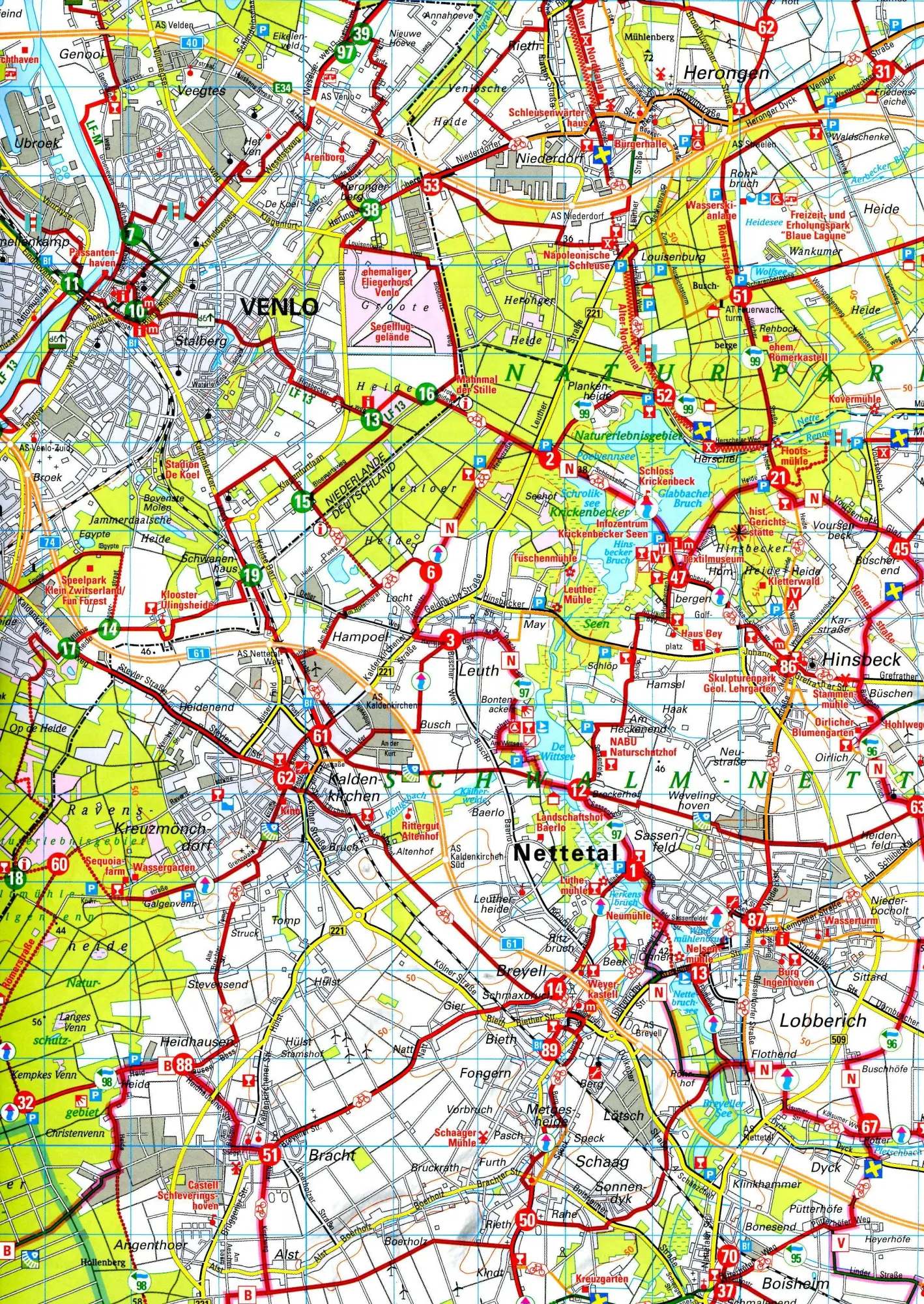 Bild: 9783969901212 | Radwanderkarte BVA Kreis Viersen mit Knotenpunkten, 1:50.000, reiß-...