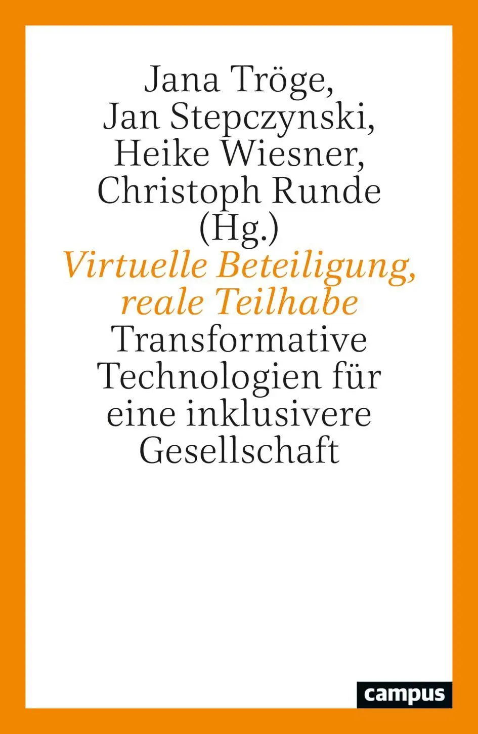 Cover: 9783593521312 | Virtuelle Beteiligung, reale Teilhabe | Jana Tröge (u. a.) | Buch