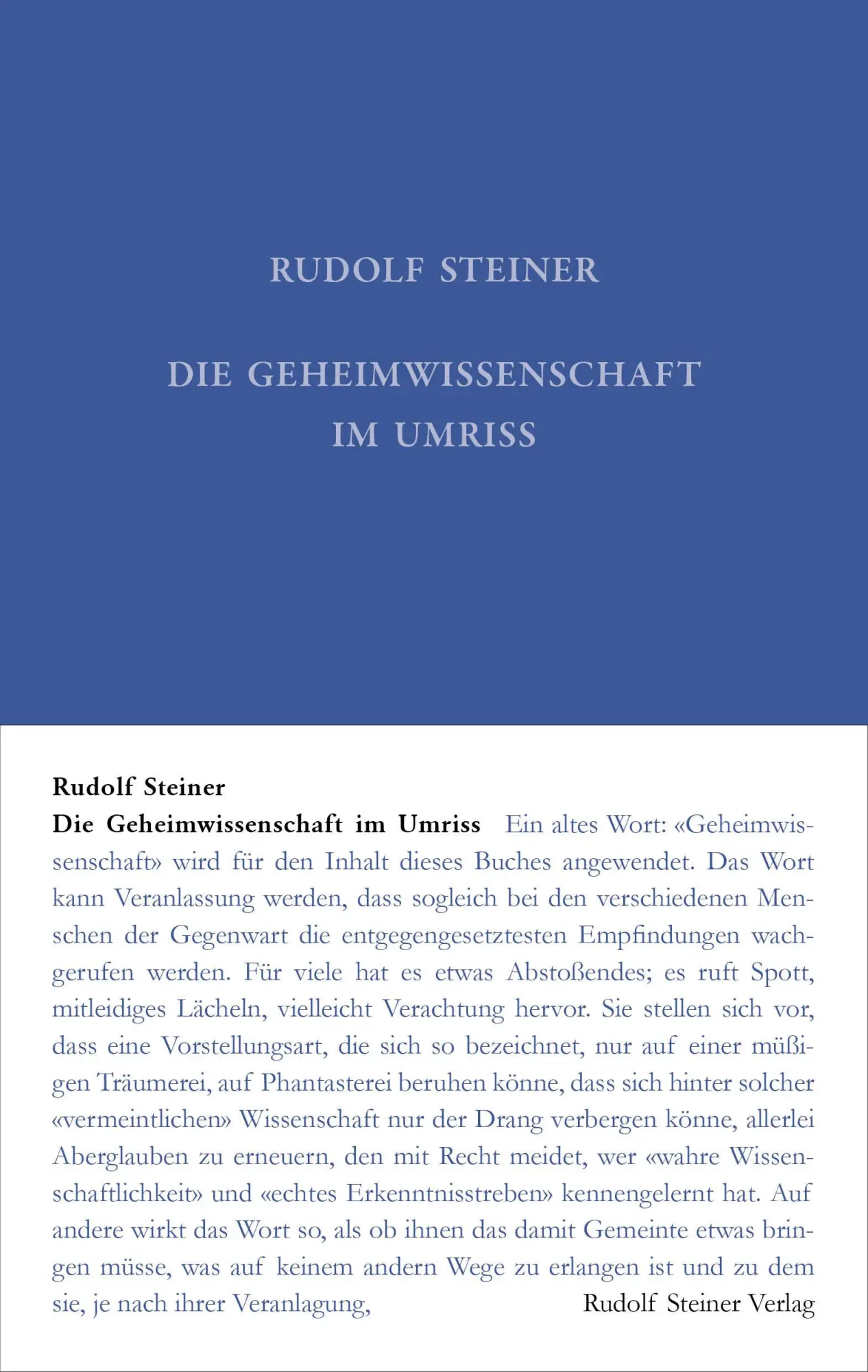 Cover: 9783727401312 | Die Geheimwissenschaft im Umriss | Rudolf Steiner | Buch | 456 S.