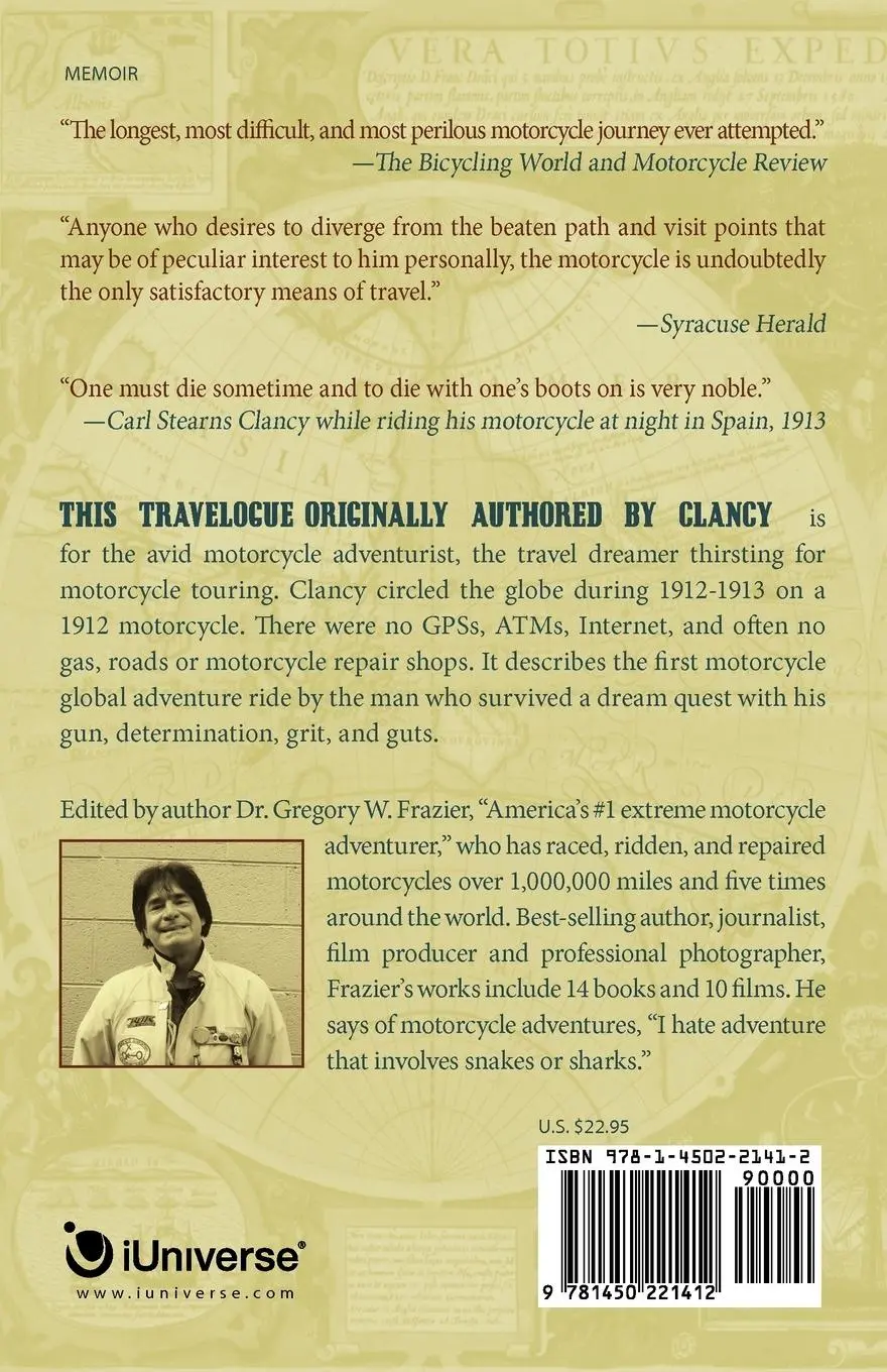 Rückseite: 9781450221412 | MOTORCYCLE ADVENTURER | Gregory W. Frazier | Taschenbuch | Englisch