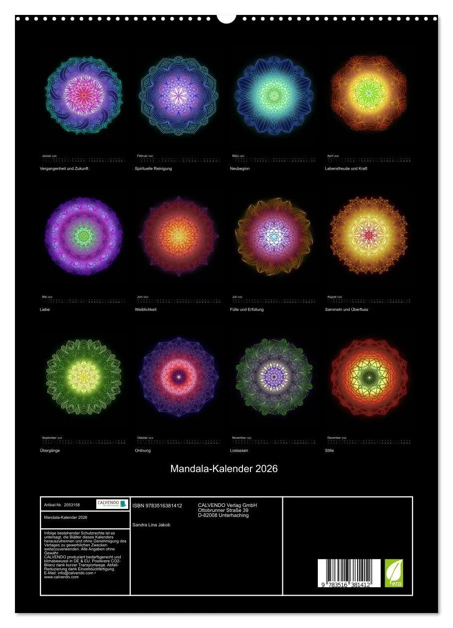 Bild: 9783516381412 | Mandala-Kalender 2026 (hochwertiger Premium Wandkalender 2026 DIN...