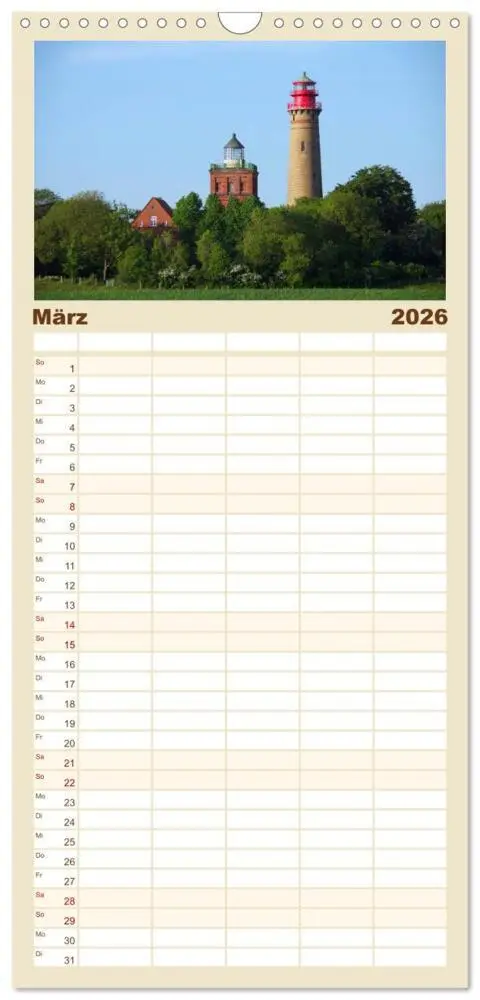 Bild: 9783516521412 | Familienplaner 2026 - Rügen PUR mit 5 Spalten (Wandkalender, 21 x...