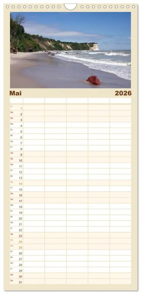 Bild: 9783516521412 | Familienplaner 2026 - Rügen PUR mit 5 Spalten (Wandkalender, 21 x...