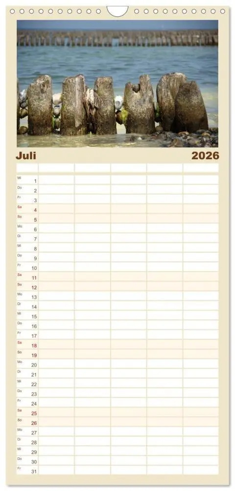 Bild: 9783516521412 | Familienplaner 2026 - Rügen PUR mit 5 Spalten (Wandkalender, 21 x...